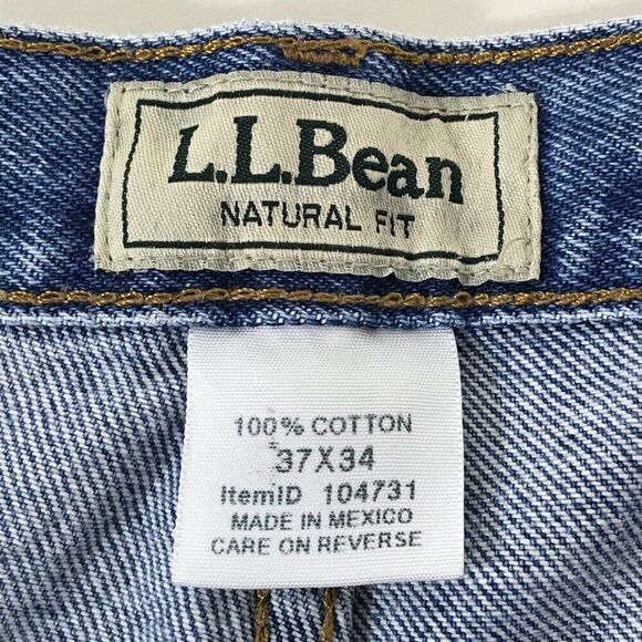 L.L. Bean Double L Natural Fit Jeans Men's Size 37x34 Straight Leg 100% Cotton - Picture 8 of 9